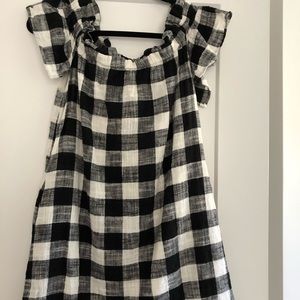 Off the shoulder gingham anthropology dress